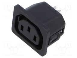 Connector: AC supply; socket; male; 10A; 250VAC; IEC 60320; C14 (E)
