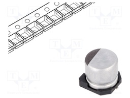 SMD Aluminium Electrolytic Capacitor, Radial Can - SMD, 47 µF, 50 V, UD Series, 2000 hours @ 105°C