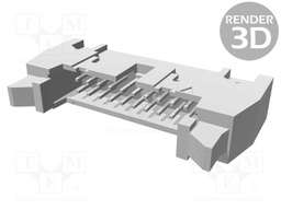 Socket; IDC; male; PIN: 20; straight; with ejector; THT; 2.54mm