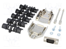 D-Sub; PIN: 9; plug; male; shielded; soldering; for cable; black