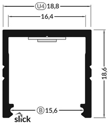 Profiles for LED modules; white; surface; white; L: 2m; aluminium