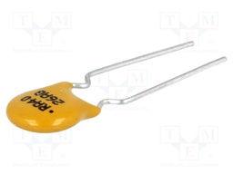 Fuse: PTC polymer; 400mA; Pitch: 5.1mm; Leads dim: Ø0.51x7.6mm