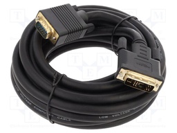 Cable; DVI-A (12+5) plug,VGA male; single link; Len: 5m; black