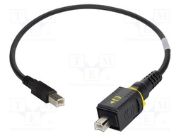 Cable; USB 2.0; USB B plug,both sides; 0.5m; black; hermetic x1