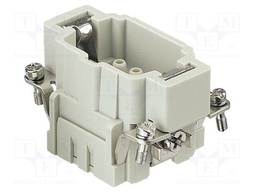 Connector: rectangular; male; Han E; PIN: 6; 6+PE; size 6B; crimped