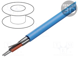 Wire; 1x2x18AWG; shielded,Al-PET foil; FEP; light blue; 300V; 305m