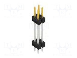 Connector: pin strips; pin header; male; PIN: 4; 2.54mm; THT; 2x2