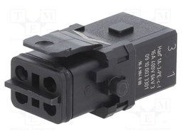 Connector: rectangular; female; Han 1A; PIN: 4; 3P+PE; size 1A