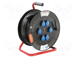 Extension lead; 3G2.5mm2; reel,with brake; Sockets: 6; rubber