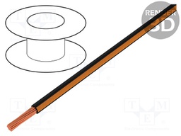 Wire; LgY; stranded; Cu; 0.75mm2; black-orange; PVC; 300/500V; 100m