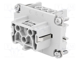 Connector: HDC; contact insert; female; C146; PIN: 6; 6+PE; size E6