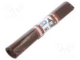 Trash bags; 10pcs; LDPE; Colour: brown; 60l