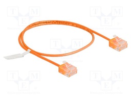 Patch cord; U/UTP; Cat: 6; RJ45 plug,both sides; 0.5m; PVC; orange