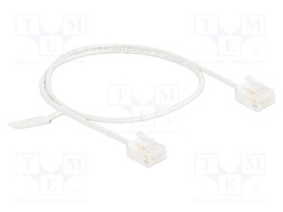 Patch cord; U/UTP; Cat: 6; RJ45 plug,both sides; 0.5m; PVC; white
