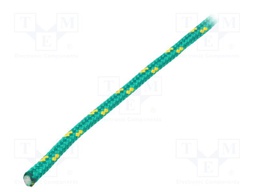 Rope; polypropylene; Ørope: 5mm; L: 25m; with a core; green