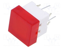 Keypad; SPST-NO; Pos: 2; 0.05A/24VDC; THT; LED; red; 1.57N; 11mm; red