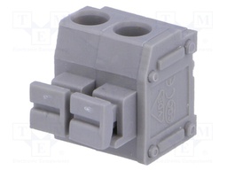PCB terminal block; angled 90°; 5mm; ways: 2; on PCBs; 1.5mm2; 8A