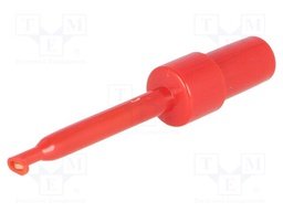 Clip-on probe; hook type; 3A; 60VDC; red; Grip capac: max.1.7mm