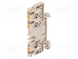 Splice terminal: rail; 2.5mm2; ways: 1; terminals: 3; beige; wemid