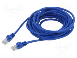Patch cord; U/UTP; 5e; CCA; blue; 5m; RJ45 plug,both sides; 26AWG