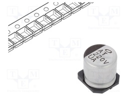 Capacitor: electrolytic; SMD; 220uF; 35VDC; Ø10x10mm; ±20%; 5000h
