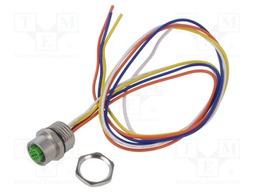 Connector: M12; socket; male; straight; with lead; PIN: 4; 0.34mm2