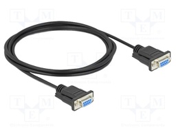 Cable; D-Sub 9pin socket,both sides; PVC; Len: 2m; black