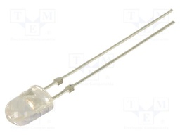 LED; pink; oval; 5x4.1mm; 3600mcd; Front: convex; 3.1VDC; 20mA