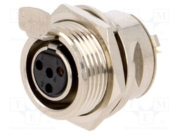 Socket; XLR mini; female; PIN: 4; soldering; 5A; 0.5mm2