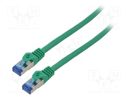 Patch cord; S/FTP; 6a; stranded; CCA; LSZH; green; 1.5m; 26AWG