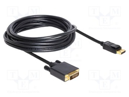 Cable; DisplayPort plug,DVI-D (24+1) plug; Full HD 1080p; 5m