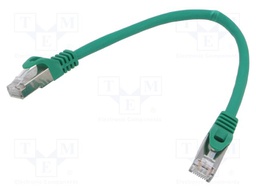 Patch cord; S/FTP; 6a; wire; Cu; LSZH; green; 0.25m; 27AWG