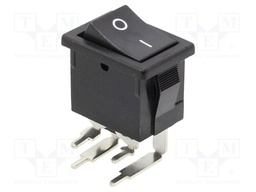 ROCKER; DPST-NO; Pos: 2; ON-OFF; 6A/250VAC; black; none; Body: black