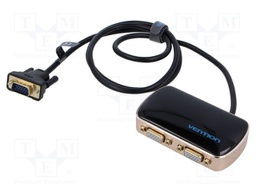 Adapter; VGA female x2,VGA male; 1m; black; black