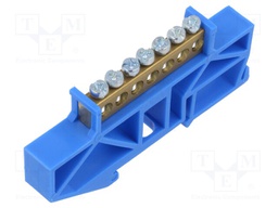 Connector: terminal block; ways: 1; terminals: 7; blue