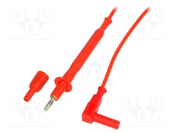 Test lead; 20A; probe tip,banana plug 4mm; with protection; red