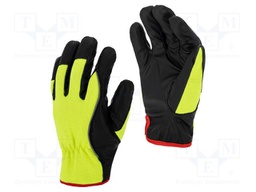 Protective gloves; Size: 8; yellow; furlined; tag