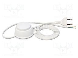Cable; 2x0.75mm2; CEE 7/16 (C) plug,wires; PVC; 3m; white; 2.5A