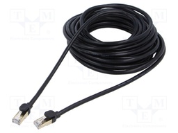 Patch cord; F/UTP; 7; stranded; Cu; PVC; black; 10m; 28AWG