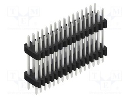 Connector: pin strips; pin header; male; PIN: 32; 1.27mm; THT; 2x16
