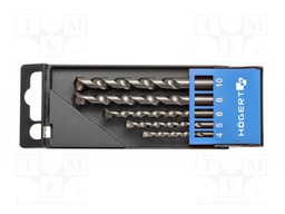 Drill set; for concrete; concrete; 4mm,5mm,6mm,8mm,10mm; 5pcs.