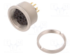 Connector: M16; female; IP68; socket; soldering; 60V; PIN: 14; 3A