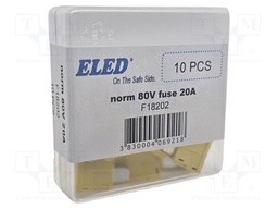 Fuse: fuse; 20A; 80VDC; automotive; 19mm; 19x5.1x20mm