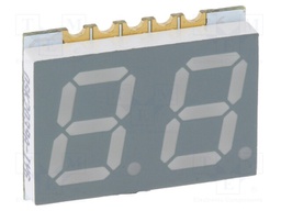 Display: LED; 7-segment; 10mm; 0.39"; No.char: 2; yellow-green; SMD