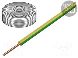 Wire; H07V-U; 6mm2; wire; Cu; PVC; yellow-green; 450V,750V; CPR: Eca