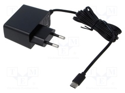 Power supply: switching; mains,plug-in; 5VDC; 1.2A; 6W; Out: USB C