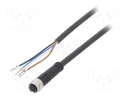 Connection lead; M8; PIN: 4; straight; 2m; plug; 4A; -30÷90°C; IP67