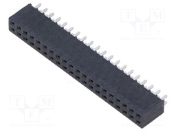 Connector: pin strips; female; PIN: 40; 2.54mm; gold flash; THT