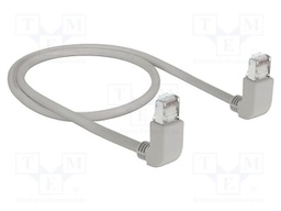 Patch cord; S/FTP; Cat: 6a; RJ45 up angled plug,both sides; Cu