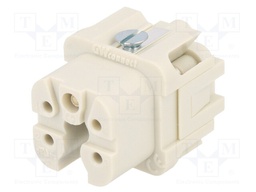 Connector: HDC; contact insert; female; S-A; PIN: 5; 4+PE; size 3A